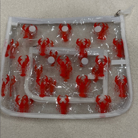 BOGG BAG Handbags - BOGG BAG Clear Pouch with Orange Lobster Graphic
